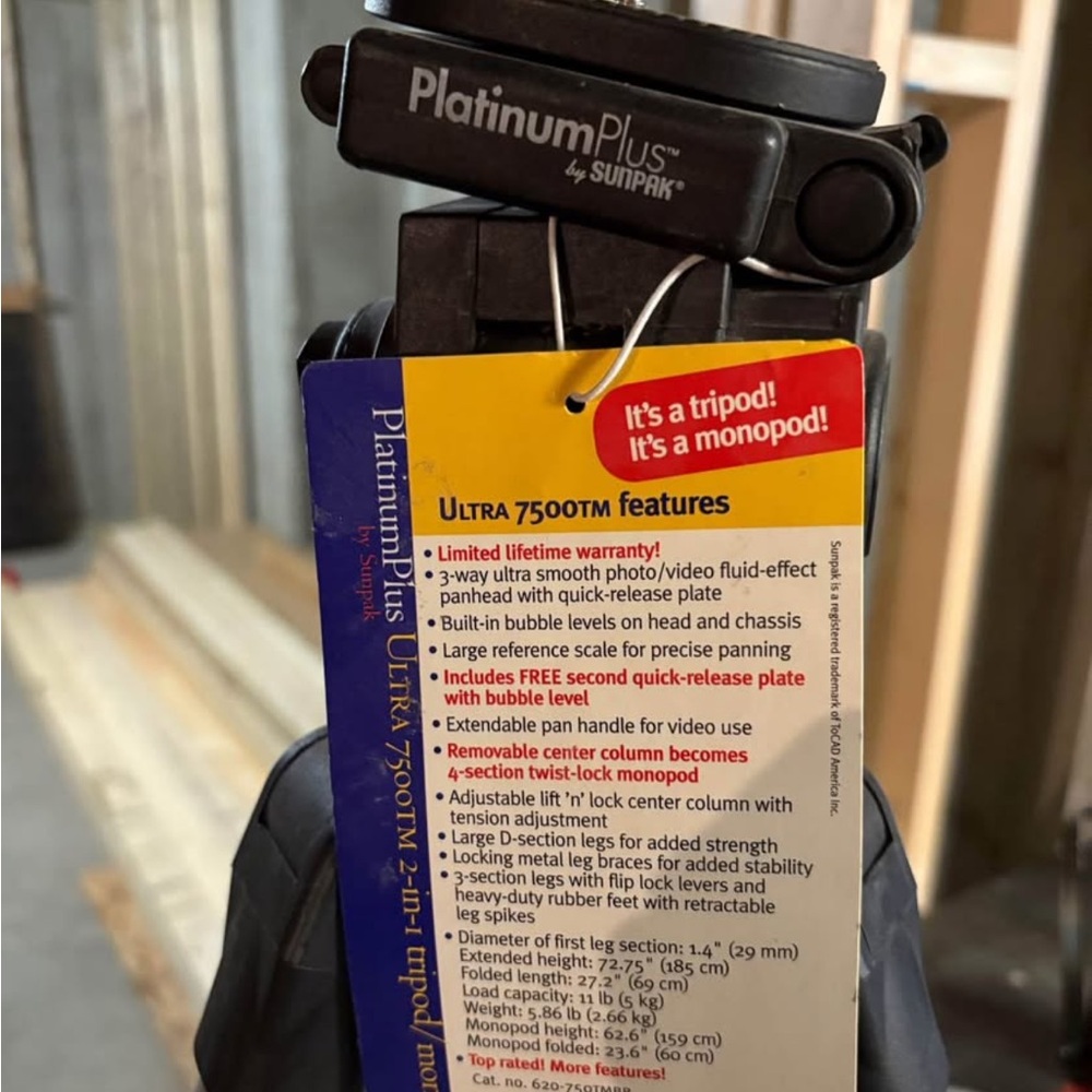 PlatinumPlus by Sunpak Tripod